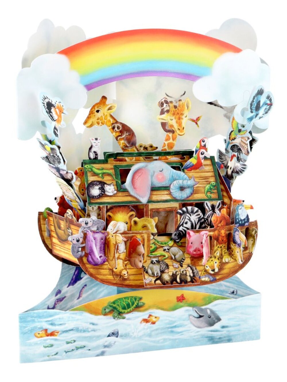 Santoro London Interactive 3-D Swing Cards Noah's Ark Animals Greeting Card SC35